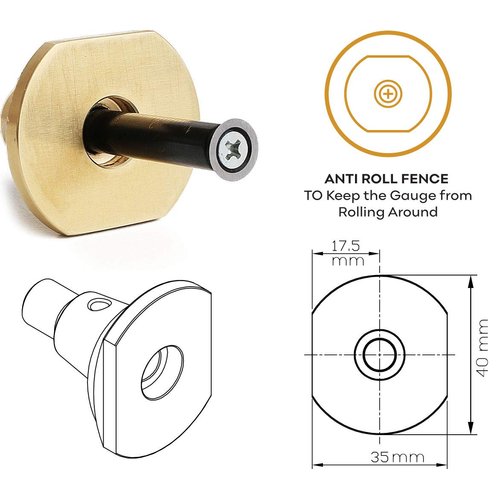 Wheel Marking Gauge Kit - 2 Extra Cutter Wheels, Roll Stop Head, Micro Adjuster, Metric Imperial Ruler, 7'' Brass Marker Tool for Woodwork