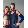 Foaincore 4 Pairs Plus Size Cooling Arm Sleeves Sun Sleeves Men Women UV Sun Protection Sleeves Oversized Compression Sleeves(Black, White, Gray, Royal Blue)