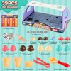 39pcs Ice Cream Toys for Kids, Ice Cream Counter Cupcake Playset for Toddler Kids Scoop Dessert Kitchen Food with Menu & Fake Money & Coin Pretend Food Toys Interactive Playset for 3 4 5 6+ Years