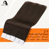 Full Shine Tape in Hair Extensions Human Hair Color 2 Darker Brown Remy Human Hair Extensions Tape in 14 Inch Glue in Hair Extensions 50 Grams Straight Seamless Hair Extensions 20 Pieces