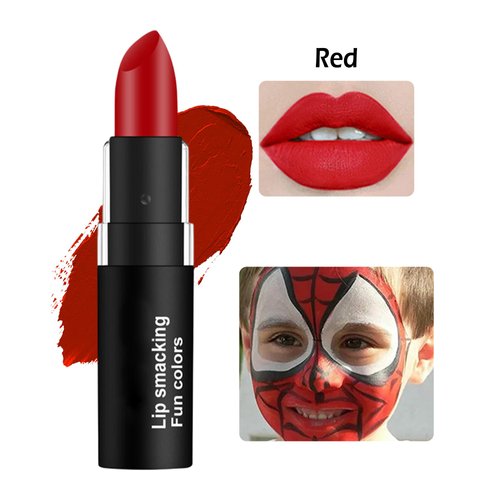 Clown Red Cream Blendable Makeup Stick -1Pcs Red Eye Black Stick Lipstick, High-pigmented, Sweat-proof Face Body Paint Stick, Halloween/Cosplay/Party/Stage Show Face Paint Nose & Lip Makeup-Red