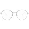 Kursan Blue Light Blocking Glasses for Women Men Stylish Round Metal Frame Clear Lens Eyeglasses (Silver)