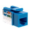 SATMAXIMUM Cat6 45° Angled Keystone Ethernet Wall Jack Punch Down UTP 45-Degree (Easier Termination Than 90-Degree), RJ45 Slim Profile Speed Termination Blue (50)