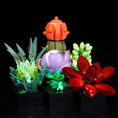 Kyglaring LED Lighting Kit Only Lights Set Designed for Lego Succulents 10309 Plant Decor Model Building Set - Without Lego Set (Classic Version)