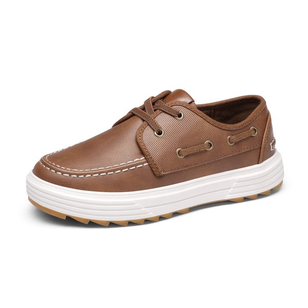 Bruno Marc Boy's Boat Shoes Slip on Loafers Casual Dress School Shoes, Brown, Size 4, SBLS2336K