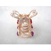 Generic small mini gold metal crystal leaf hair claw clip (Primary color: Pink), 1 Count (Pack of 1)