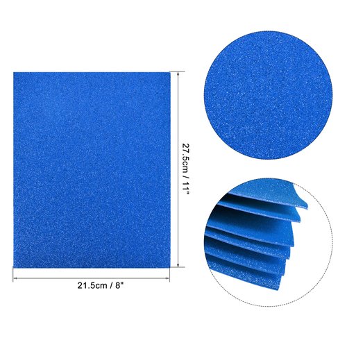 uxcell Dark Blue Glitter EVA Foam Sheets 11 x 8 Inch 2mm Thick for Crafts DIY Projects 24 Pcs