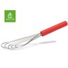 Flat Whisk Silicone Handle Non Slip 10" - 5 Wires Whisk with 10 Heads for Kitchen Cooking Color Red by Jell-Cell