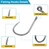 500PCS Premium Fishing Hooks, 10 Sizes Reemoo Carbon Steel Fishing Hooks W/Portable Plastic Box, Strong Sharp Fish Hook with Barbs for Freshwater/Seawater