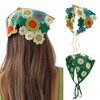 ZURLEFY Green Womens Head Scarf, Floral Bandana Headband for Women Mesh Hair Scarves Lightweight Head Scarf Hair Accessories (59H-02)