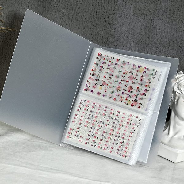 Nail Art Sticker Storage Book Collecting Album 80 Slots Empty Storage Holder Binder Book Plastic Nail Stenicls Organizer Easy Photo Album Manicure Nail Art Tools