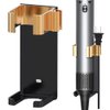 Amersis Wall Mount Holder for Dyson Airwrap Styler Hair Curling Iron Barrels, Metal Organizor Storage Rack Suitable for Various Curly Hair Sticks,Aluminum (Black&Golden)