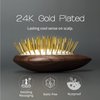 Uffy 24K Gold Plated Detangling Hair Brush - Ergonomic Scalp Massager for Dandruff & Hair Growth, Suitable for All Hair Types - Ideal Gift Choice in Turquoise Blue