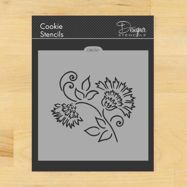 Brushstroke Thistle Flower Cookie and Craft Stencil by Designer Stencils