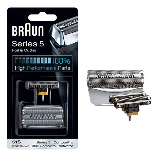 Braun 51S Series 5 Electric Shaver Replacement Foil & Cassette Cartridge, Silver