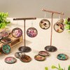 Boutigem 56Pcs Flat Round Wooden Charm Earring Kit with Walnut Wood Statement Pendants Earring Hooks Jump Rings for Earring Jewelry Making Decoration Crafts