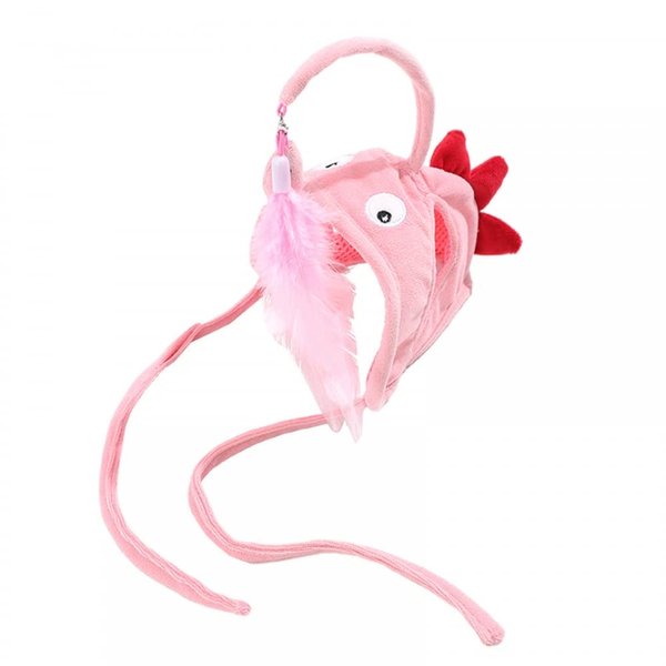 MiOYOOW Cat Feather Toys, Head-Mounted Cat Toy Interactive Cat Hat Feather Toy with Hook Design for Indoor Kitten Cats Play Chase