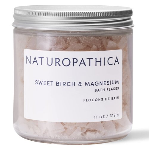 Naturopathica Sweet Birch and Magnesium Bath Flakes, Soothing Daily Bath Soak for Sore Muscles, 11 oz
