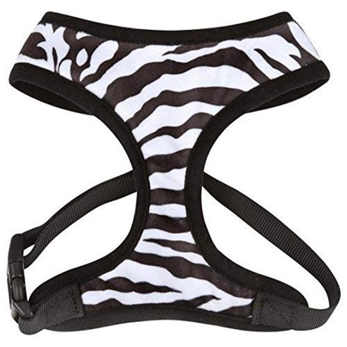 East Side Collection Polyester Plush Zebra-Print Dog Harness, Small