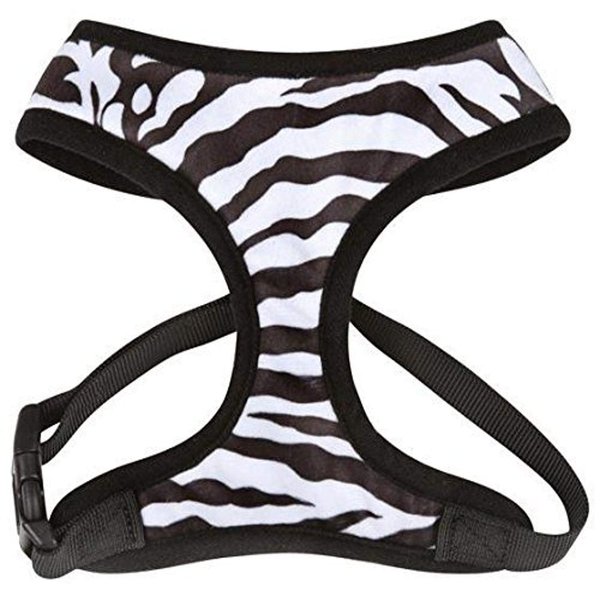 East Side Collection Polyester Plush Zebra-Print Dog Harness, Small