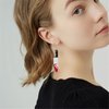 coadipress Punk Fire Element Circle Earrings for Women Girls Flame Acrylic Geometric Round Black Flame Earrings Funny Creative Gothic Vintage Cosplay Halloween Exaggerated Drop Dangle Earrings,