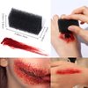 BOBISUKA 6 Piece Halloween SFX Special Effects Makeup Kit - Fake Blood Gel + Clear Liquid Latex + Black Tooth Paint + Modeling Scar Wax with Spatula Tool and Black Stipple Sponge All in One