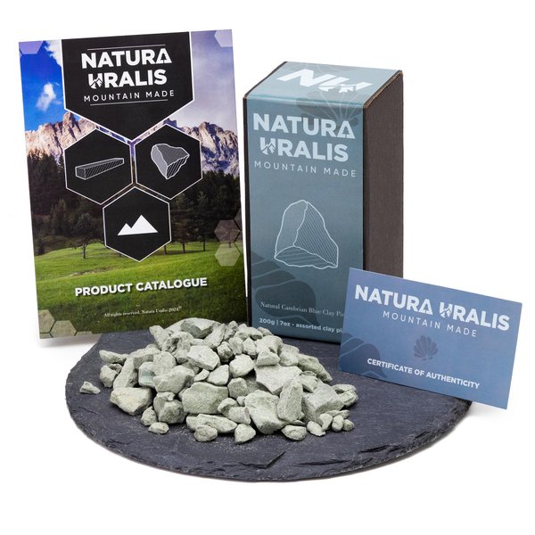 Natura Uralis Cambrian Blue Clay | 200g of Natural Blue Clay, Blue-Grey to Pastel Blue - Amazing Crunch, Satisfying Earthy, Velvety and Firm Texture, ASMR Sensation