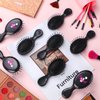 Cheerleading Hair Brush Set - 12 Pcs Mini Detangling Travel Brushes for All Hair Types, Extensions & Wigs