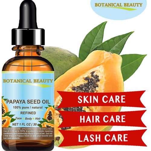 Botanical Beauty PAPAYA SEED OIL 100% Pure Natural Undiluted Refined Cold Pressed Carrier Oil. 2 Fl.oz.- 60 ml. for Face, Skin, Hair Lip Care, Nails. Rich in Vitamin C