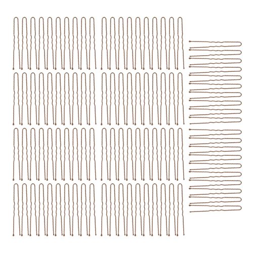 100 Pcs U Shaped Hair Styling Pins for Women Girls Bun Hair Pins (2.4 Inch, Brown)