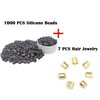 Flosius 1000 Pcs Hair Extension Beads 5mm Silicone Micro Rings Links Beads for I Tip Human Hair Extensions Tool (Dark Brown, 1000 Pcs)
