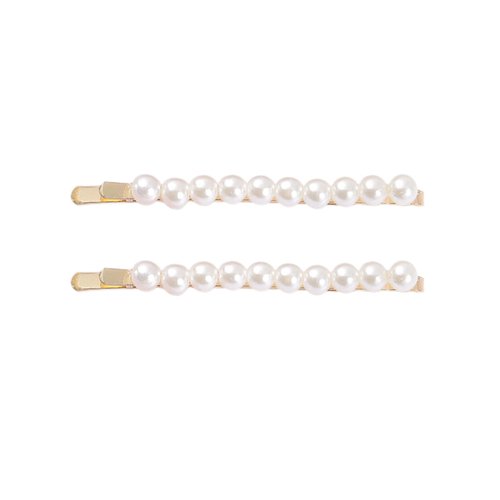 Pearl Bobby Pins Gold - 2Pcs Vintage Elegant Pearl Hair Clips Elegant for Women French Decorative Hair Pins Barrette Sparkling Hair Accessories for Women Girls, Ideal Gifts for Her