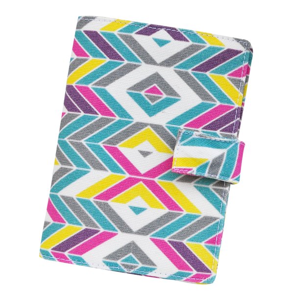Colorful Zigzag Pattern Printed Canvas Passport Holder Cover Case WAS_11