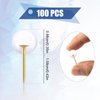 AIEX 100pcs Clear Round Push Pins, Gold Ball Push Pins with Storage Box Round Thumb Tacks Bulk for Daily Study Office Data Storage Organizing Files (Gold)