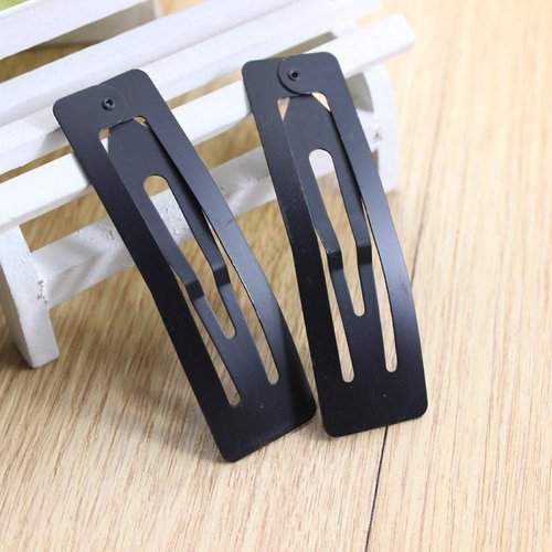 20 Pcs 3Inch Scrub Black Hair Clips Metal Rectangle Hair Clips No Slip Paint Hair Clips Hair Accessories for Girls