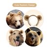 SIOTMERA Brown Bear Ears Cute Headband Fluffy Hairband Animal Head Wear for Party Celebrations Trips Decoration Cosplay Dress up Costume Makeup Washing Face Adults Womens Gift, 2 packs