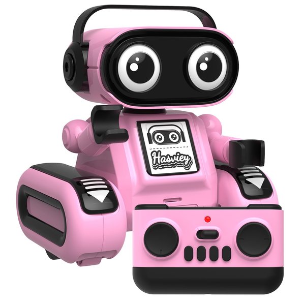 Hasviey Robot Toys for Girls, Rechargeable Remote Control Toys for Girls 5-7, Kids Toy Robots with Auto-Demo, Recording, Repeat, Flexible Head & Arms, Dance, Music, Gift Ideas for Birthday Xmas – Pink