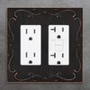 French Cabriole Decorative Wall Plate Switch Plate Outlet Cover (Double Decorator, Aged Bronze)