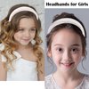 Atoden White Headband Padded Headband Satin Headbands Thick Headbands Plain Head Band Hair Bands Hair Accessories for Women Girls