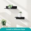 Z metnal Small Floating Shelves, Mini Display Metal Shelf for Collection, Decor Lack Wall Shelf, Utility Shelves,Aluminum, Wall Mounted, Matt Black, 8 inch, 2 Pack