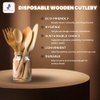 Disposable Eco Friendly Wooden 16 cm Spork Dual Purpose 2 in 1 Spoon Fork (Wood, Pack of 100)