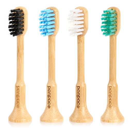 PONPACE Bamboo Toothbrush Heads Compatible with AquaSonic, Soft Castor-Oil Bristles, Biodegradable Toothbrush Replacement Heads, Eco-Friendly & Daily Cleaning