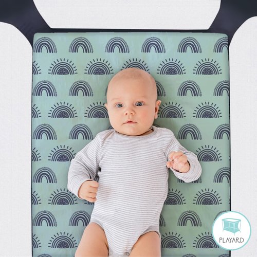 The Peanutshell Mini Crib Fitted Sheets Set for Boys or Girls, Playard, Pack Play Sheets, Playpen, Rainbow Galaxy