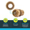 SharkBite 1 Inch MNPT Adapter, Push to Connect Brass Plumbing Fitting, PEX Pipe, Copper, CPVC, PE-RT, HDPE, U140LFA