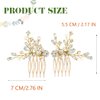 JONKY Crystal Bridal Hair Comb Gold Rhinestone Wedding Hair Pieces Bride Hair Accessories for Women(Pack of 2)