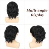 Cisyia Ponytail Extension, Black Drawstring Ponytail for Women, Clip in Wavy Curly Ponytail Hair Extensions, Natural Short Synthetic Hairpiece for Daily Use