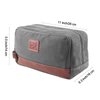 seemeroad Toiletry Bag Canvas for Men/Women Traveling Cosmetic Bag Dopp Kit Leather Shaving Organizer Hygiene (M -Grey)