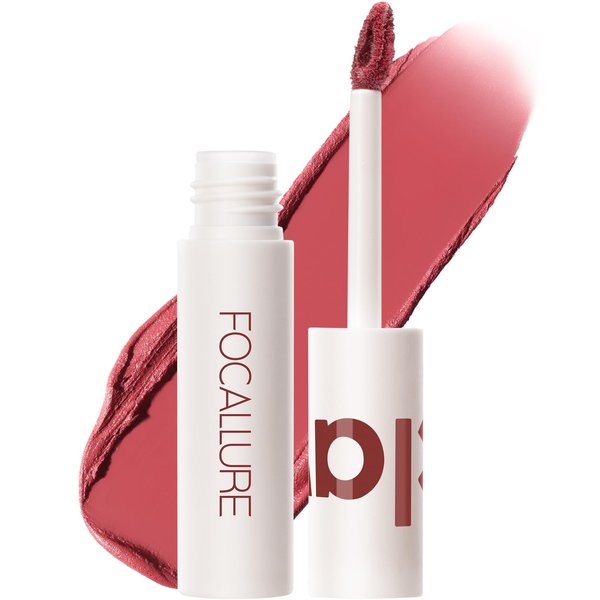 FOCALLURE Velvet Matte Liquid Lipstick, Satin-Finish, High Pigmented Lip Color, Cheeks and Lips Tint, Lightweight, Quick-Drying, Blushing Love