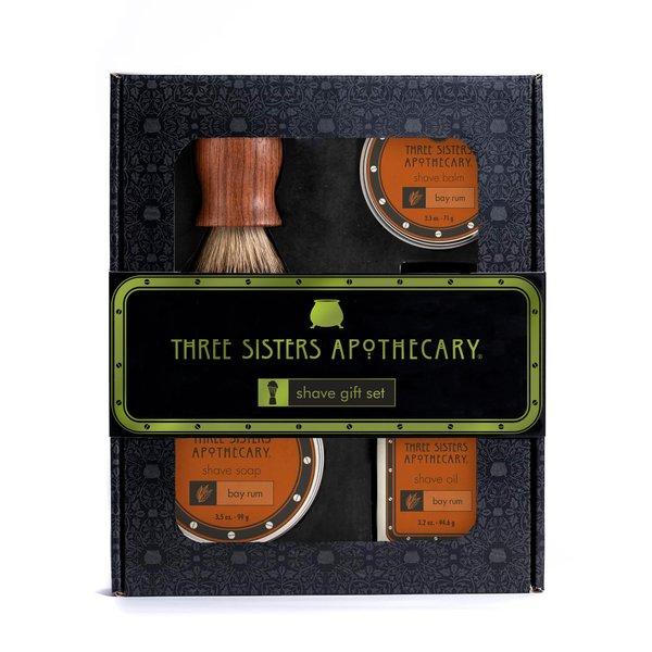 Three Sisters Apothecary Shave Premium 4 Piece Gift Set (Bay Rum)