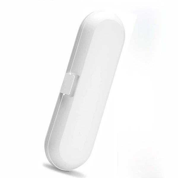 GIAVGIAV Electric Toothbrush Travel Case for 7.5Inch Handle,Toothbrush Carrying Case, Portable Brush Plastic Container Holder, Storage Box for Business Trips, Camping (White)